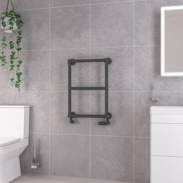 Eastbrook Stour Straight Heated Towel Rail Matt Anthracite - Image 2