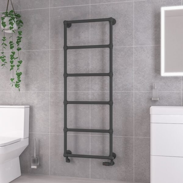 Eastbrook Stour Straight Heated Towel Rail Matt Anthracite - Image 7