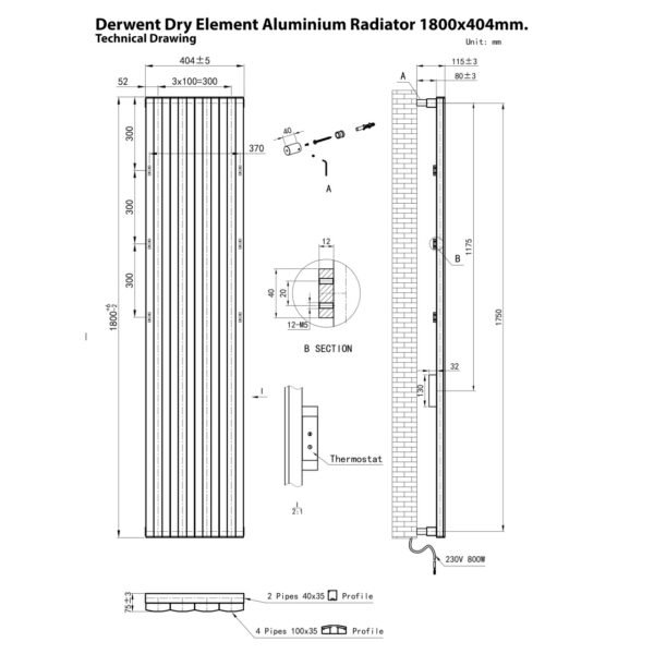 Eastbrook Derwent Dry Element Aluminium Designer Radiator Matt White - Image 40