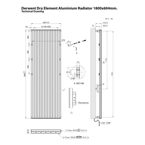 Eastbrook Derwent Dry Element Aluminium Designer Radiator Matt White - Image 42