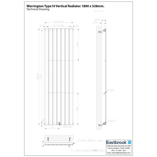 Eastbrook Warrington Type 10 Designer Radiator Matt Anthracite - Image 21