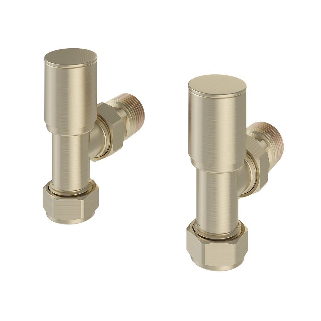Eastbrook Angled Radiator Valves Pair Brushed Brass