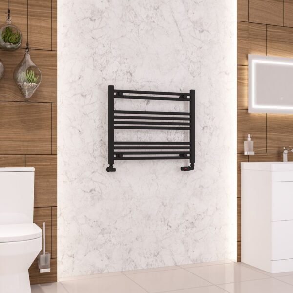Eastbrook Wendover Straight Heated Towel Rail Matt Black - Image 9