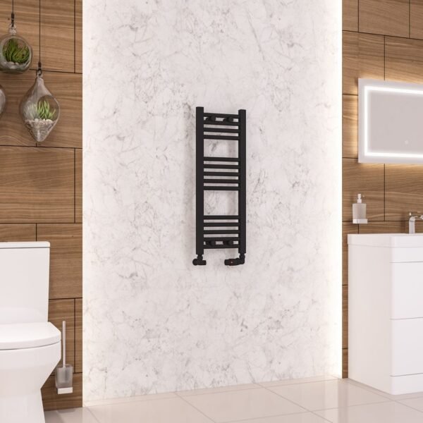 Eastbrook Wendover Straight Heated Towel Rail Matt Black - Image 12