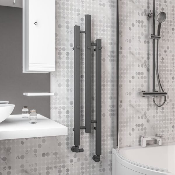 Eastbrook Conwy Designer Radiator 1200mm x 260mm Matt Anthracite - Image 3