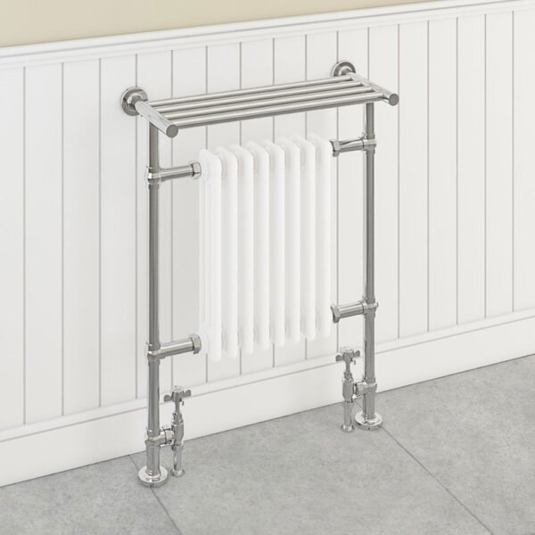 Eastbrook Leadon Heated Towel Rail 940mm x 700mm Chrome/White - Image 2