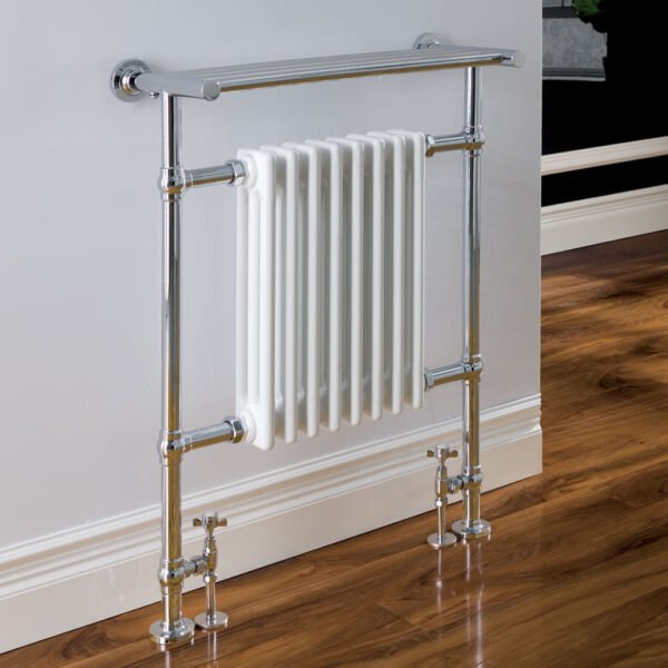 Eastbrook Leadon Heated Towel Rail 940mm x 700mm Chrome/White