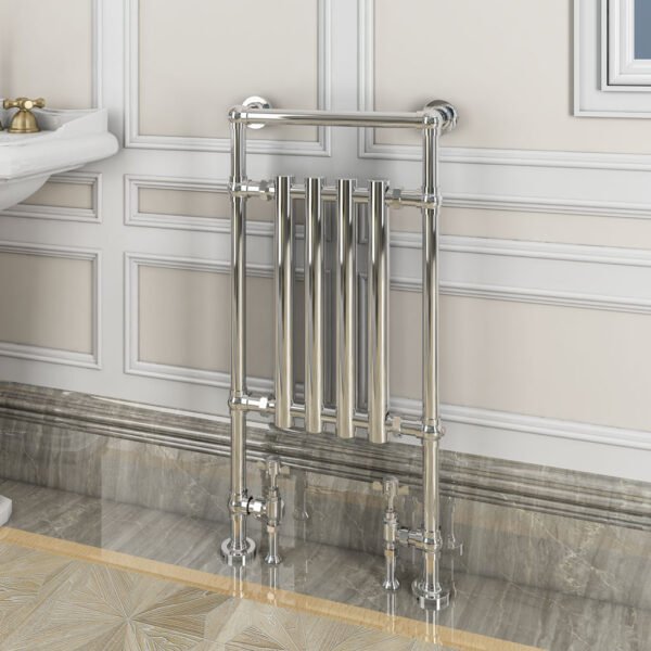 Eastbrook Frome Heated Towel Rail 940mm x 474mm Chrome/White