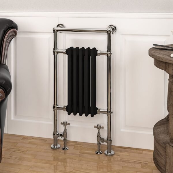Eastbrook Avon Straight Heated Towel Rail Chrome/Matt Black - Image 3