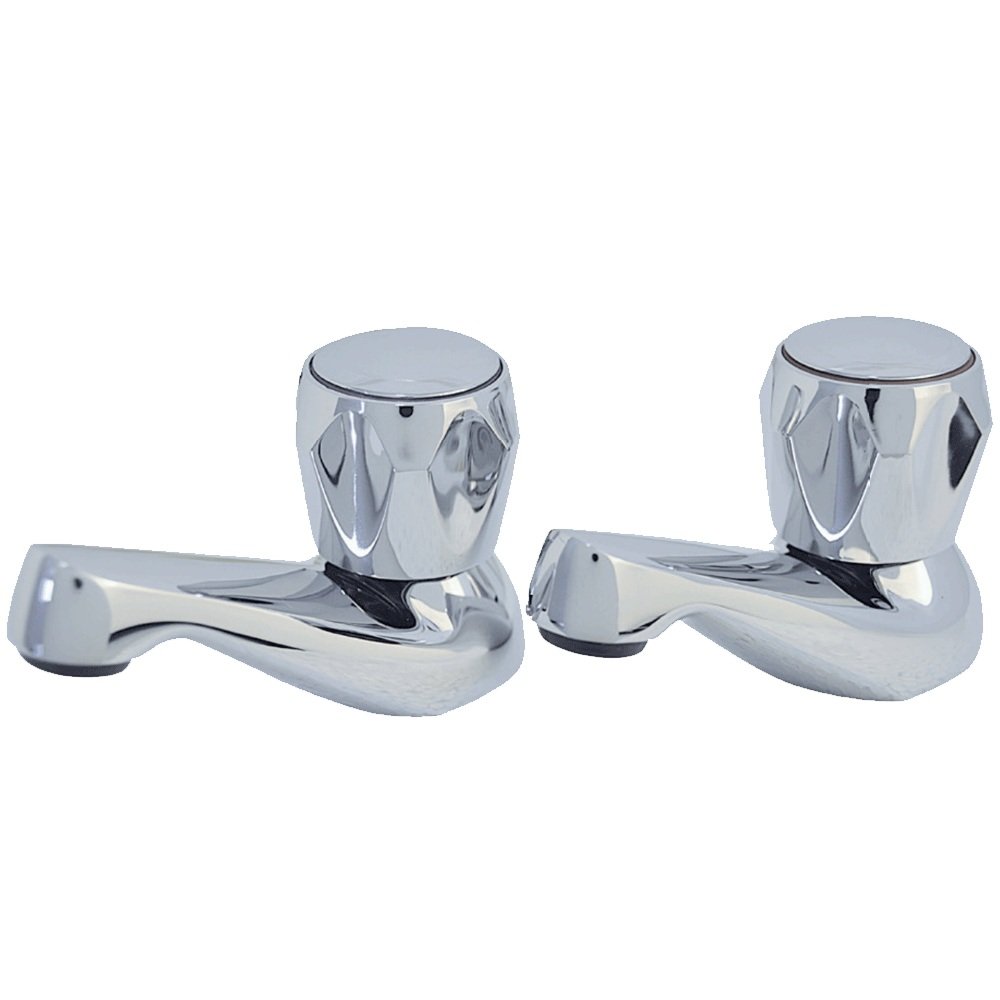 Eastbrook Kenton Deck Mounted Basin Pillar Taps Chrome
