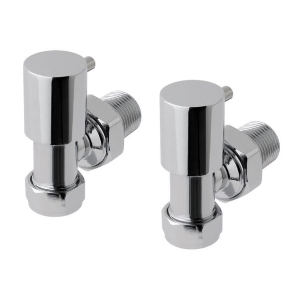 Eastbrook Minimalist Angled Manual Radiator Valves Pair Chrome