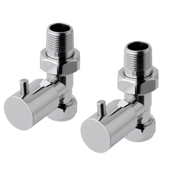 Eastbrook Minimalist Straight Manual Radiator Valves Pair Chrome