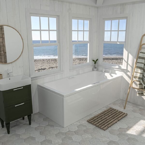 Eastbrook Portland Beauforte Single Ended Bath With Twin Grip No TH White - Image 2
