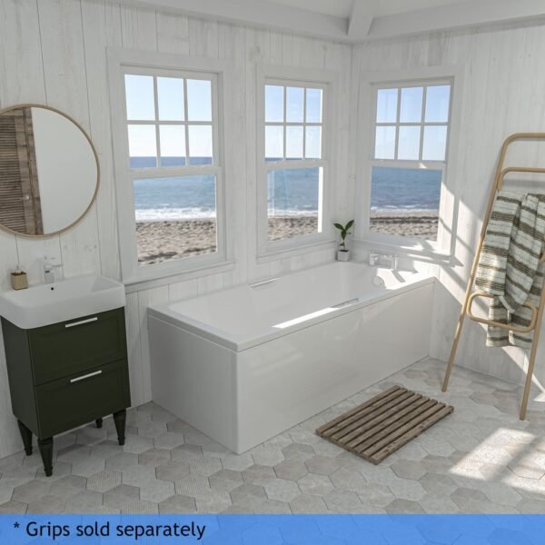 Eastbrook Portland Beauforte Single Ended Bath With Twin Grip No TH White - Image 3