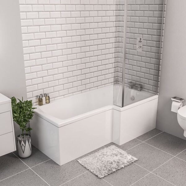 Eastbrook Shannon L Shaped Shower Bath No TH White - Image 3