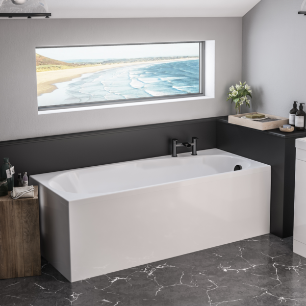 Eastbrook Fitzroy Rectangular Single Ended Bath 1700mm x 750mm No TH White