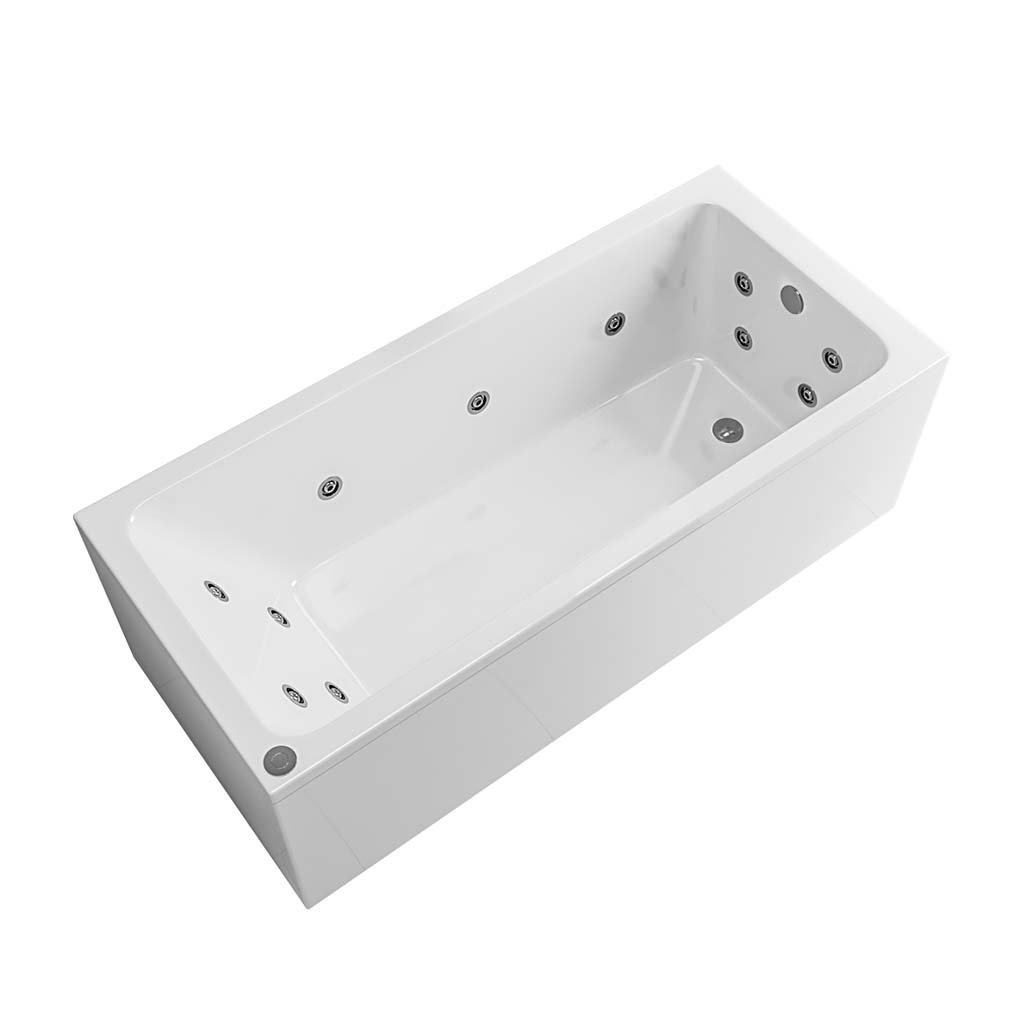Eastbrook Portland Beauforte Single Ended Whirlpool Bath 1700mm x 750mm 14 Jet White
