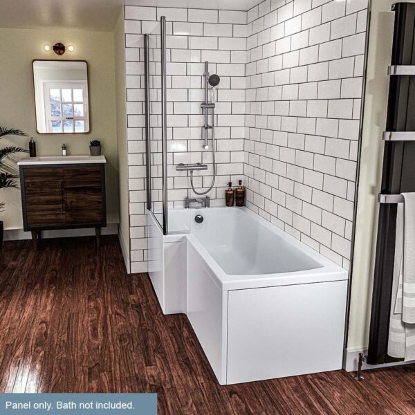 Eastbrook Shannon L Shaped Bath End Panel 750mm Wide White