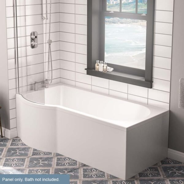 Eastbrook Portland P-Shaped Universal Bath End Panel 750mm Wide White