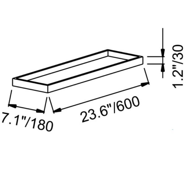 Eastbrook Alento Glass Shelf 600mm Long Chrome - Image 2