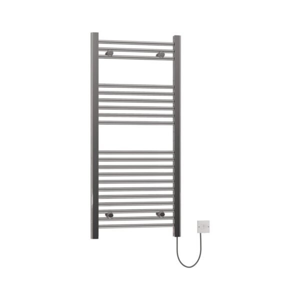 Eastbrook Biava Dry Element Electric Towel Rail Wide Integrated Button 1100mm x 500mm Chrome - Image 2