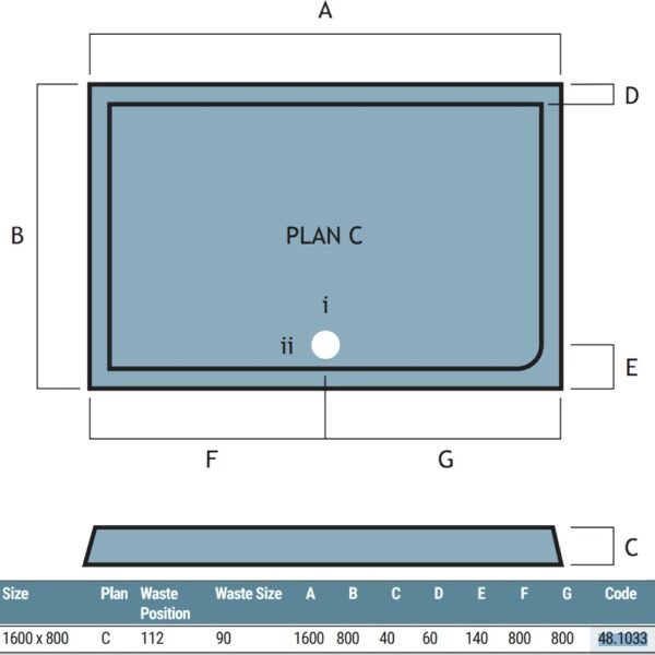 Eastbrook Vantage Plan C Rectangular Shower Tray White - Image 14