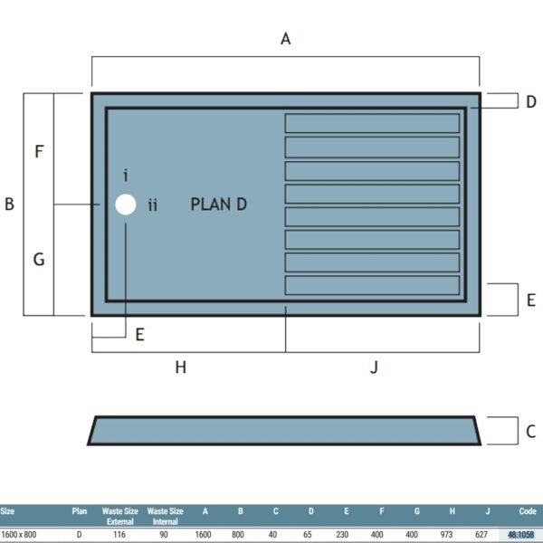 Eastbrook Vantage Plan D Walk In Shower Tray White - Image 5