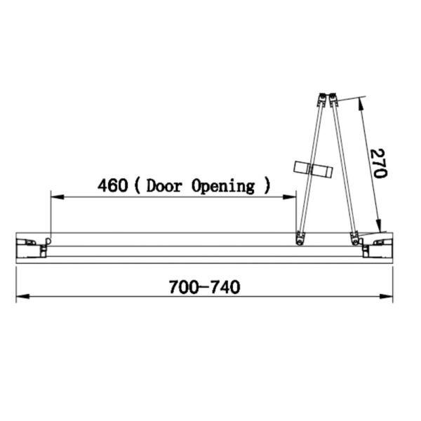 Eastbrook Vantage Easy Clean Bifold Shower Door With Side Panel 6mm Glass Brushed Brass - Image 3