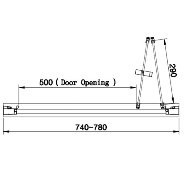 Eastbrook Vantage Easy Clean Bifold Shower Door With Side Panel 6mm Glass Brushed Brass - Image 4