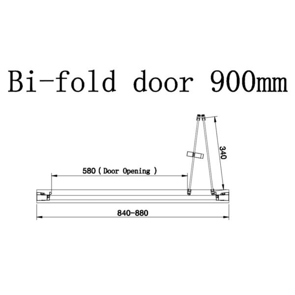 Eastbrook Vantage Easy Clean Bifold Shower Door With Side Panel 6mm Glass Brushed Brass - Image 5