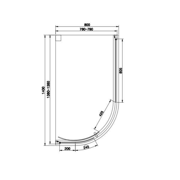 Eastbrook Vantage 1 Door Easy Clean Offset Quadrant Shower Enclosure 6mm Glass Matt Black - Image 16