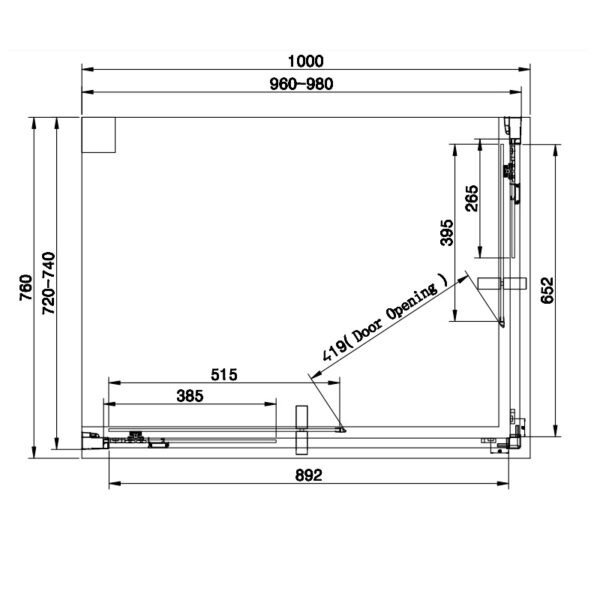 Eastbrook Vantage 1 Door Easy Clean Offset Corner Entry Shower Enclosure 6mm Glass Matt Black - Image 5