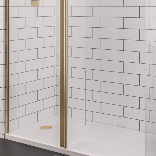 Eastbrook Vantage Flipper Panel Kit 8mm Glass 300mm Wide Brushed Brass - Image 2