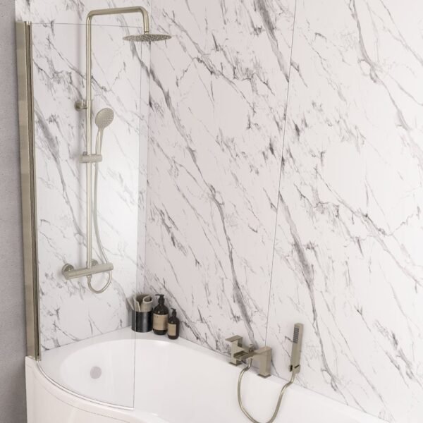 Eastbrook P Shaped Shower Bath Screen 6mm Glass 1400mm x 735mm - Image 4
