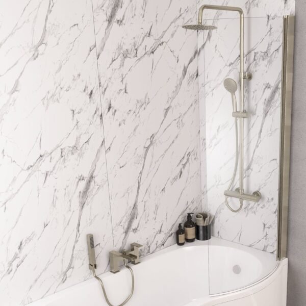 Eastbrook P Shaped Shower Bath Screen 6mm Glass 1400mm x 735mm - Image 3