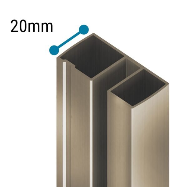 Eastbrook Extension Profile 6mm Glass 2000mm High Brushed Brass