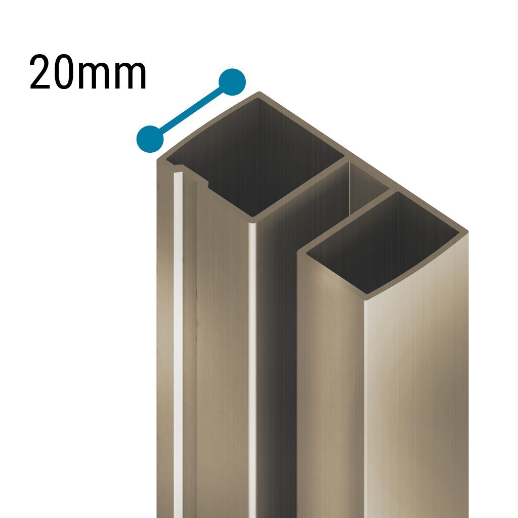 Eastbrook Extension Profile 6mm Glass 2000mm High Brushed Brass
