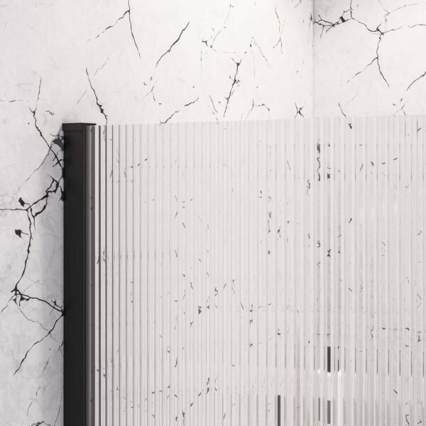 Eastbrook Vantage Fluted Walk-In Wetroom Glass Panel 8mm Glass Matt Black - Image 3