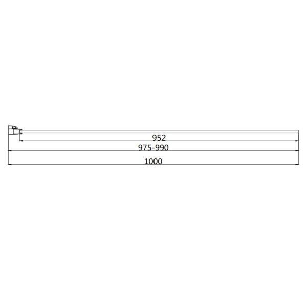 Eastbrook Vantage Fluted Walk-In Wetroom Glass Panel 8mm Glass Matt Black - Image 6