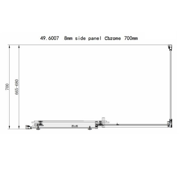 Eastbrook Corniche Semi Frameless Sliding Shower Door With Side Panel 8mm Glass Brushed Brass - Image 9