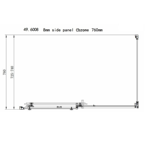 Eastbrook Corniche Semi Frameless Sliding Shower Door With Side Panel 8mm Glass Brushed Brass - Image 10