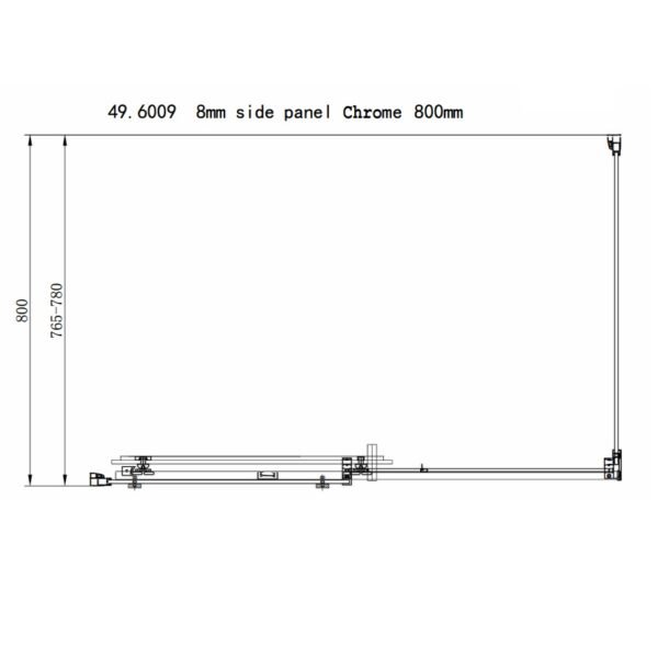Eastbrook Corniche Semi Frameless Sliding Shower Door With Side Panel 8mm Glass Brushed Brass - Image 11