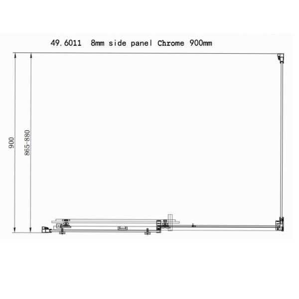 Eastbrook Corniche Semi Frameless Sliding Shower Door With Side Panel 8mm Glass Brushed Brass - Image 12