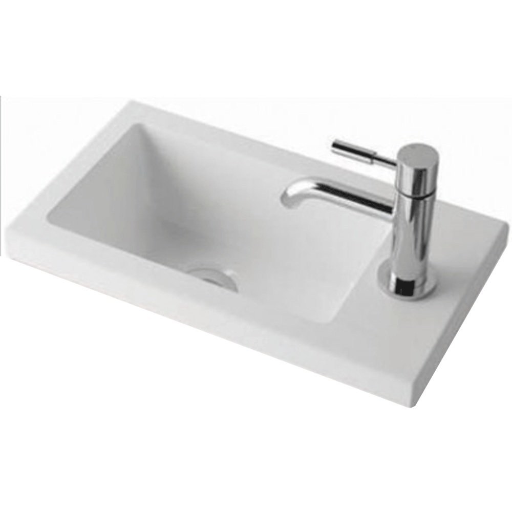 Eastbrook Quantum Cast Marble Vanity Basin 390mm Wide 1 TH White