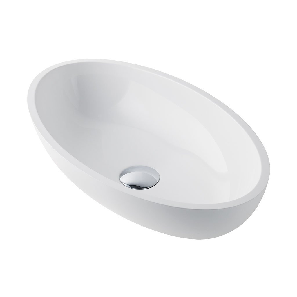 Eastbrook Pat Inset Countertop Basin 500mm Wide No TH White