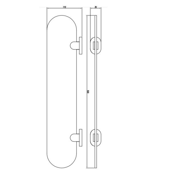 Eastbrook Salerno Glass Shelf 500mm Long Chrome - Image 2