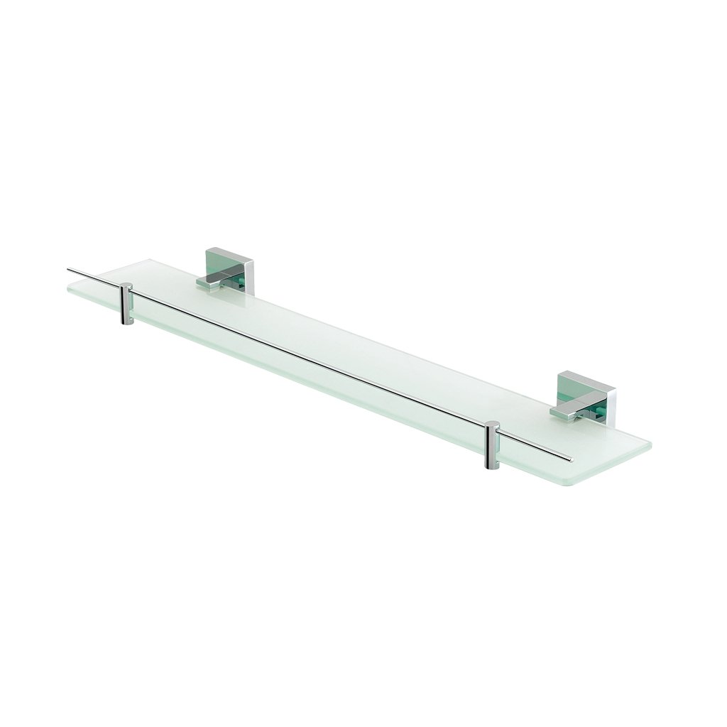 Eastbrook Rimini Glass Shelf With Barrier 600mm Long Chrome