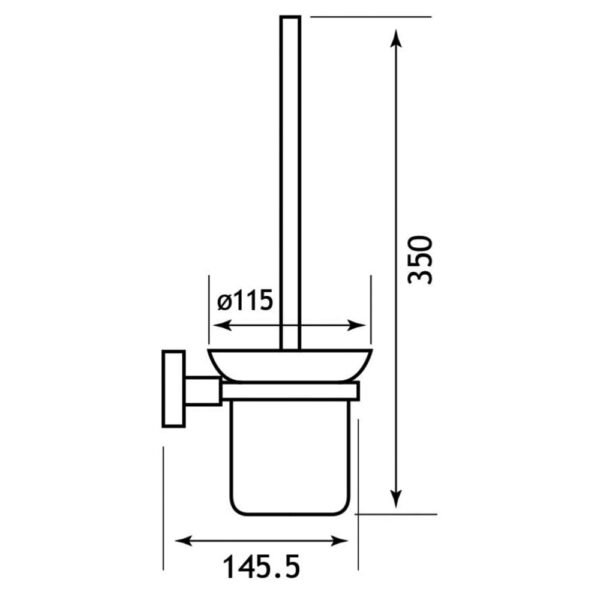 Eastbrook Rimini Glass Toilet Brush Holder Chrome - Image 2