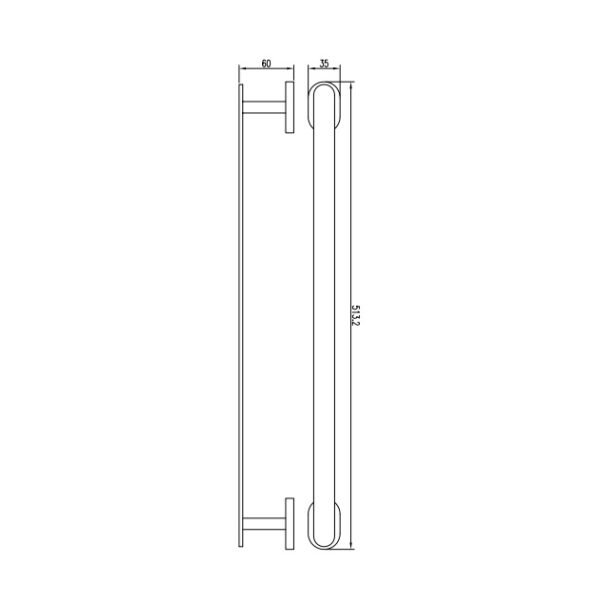 Eastbrook Salerno Single Towel Rail Matt Black - Image 2