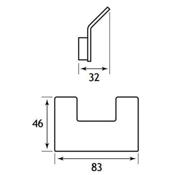 Eastbrook Vercelli Double Robe Hook Chrome - Image 2